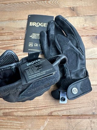 Guantes Moto Cuero BROGER Florida Lady Negros