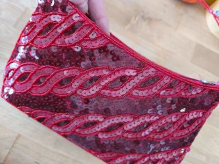 Bolso de fiesta lentejuelas rosa y rojo
