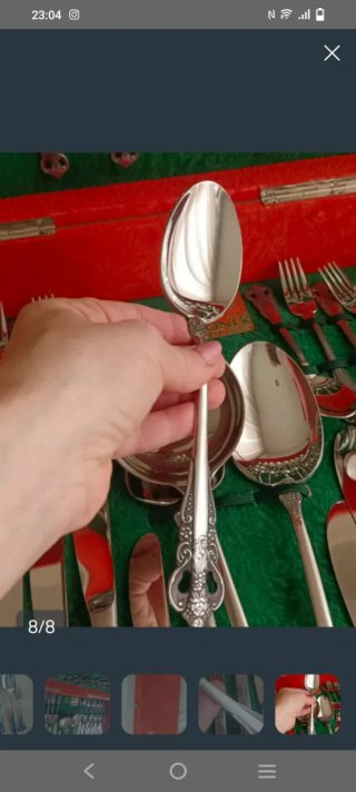 Set di posate Regina Victoria in metallo e legno