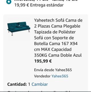 Sofá Cama Azul Tela Nuevo