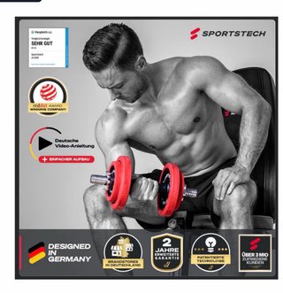 Banco Sportech y juego de mancuernas