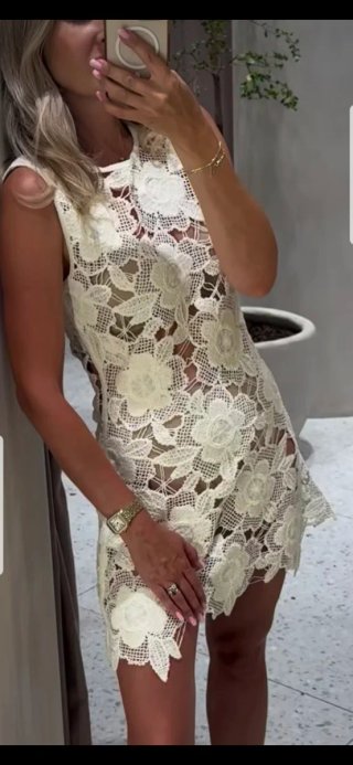 Vestido crochet flor Zara Talla L