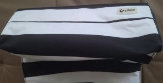 Bolsa Mafalda Rayas Negra y Blanca