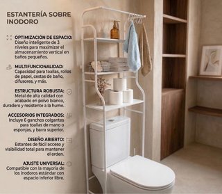 Estantería sobre Inodoro 160cm Organizador - Nuevo