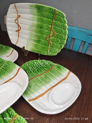 Conjunto espárragos cerámica italiana