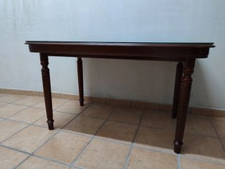 Mesa de comedor 120x80cm madera y cristal