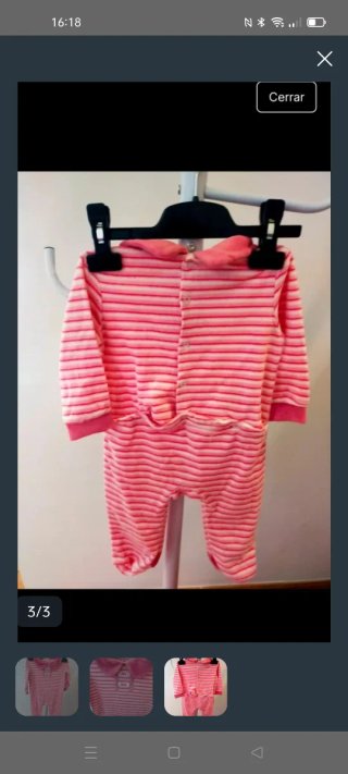 Pijama niña 6-9 meses rayas rosas
