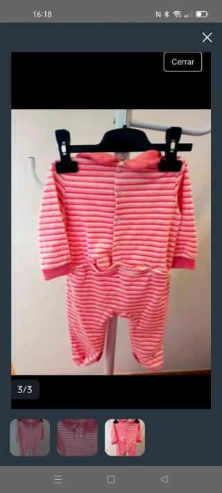 Pijama niña 6-9 meses rayas rosas