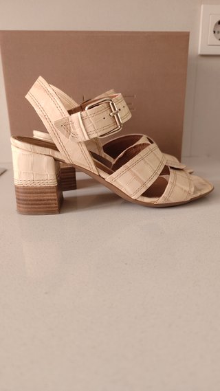Sandalias Alpe Talla 40 Tacón Beige
