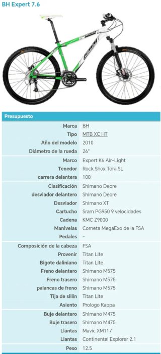 MTB BH Expert 7.6 Talla S 26"
