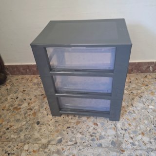 Cajonera de plástico gris 3 cajones
