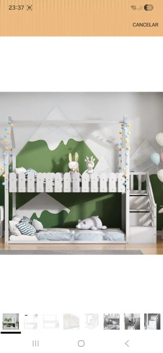 Litera infantil casita blanca