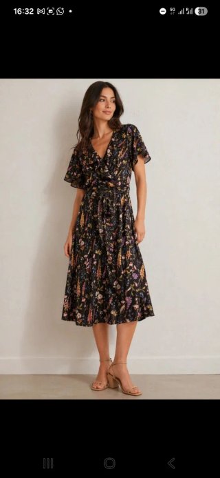 Vestido de verano floral negro