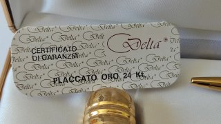 Set da scrivania Delta placcato oro 24K