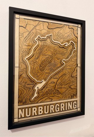 Cuadro Nürburgring Madera Relieve Artesanal