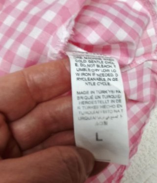 Camisa cuadros vichy rosa y blanco mujer