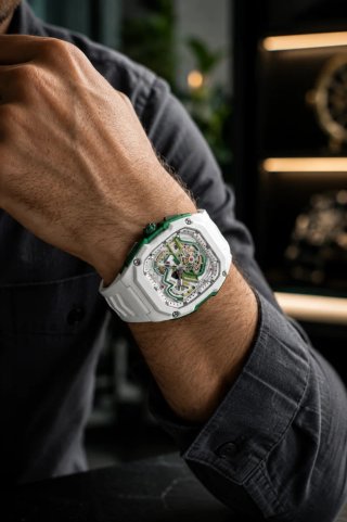 Reloj Deportivo Skeleton "White & Green" – RM