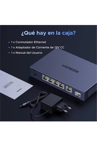 UGREEN Switch 5 Puertos 2.5G + 1 Puerto SFP+