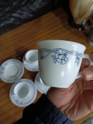 Juego de café porcelana azul y blanco
