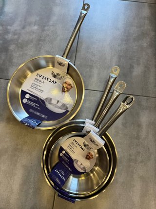 Set Padelle Acciaio Inox 18/10 triplo fondo