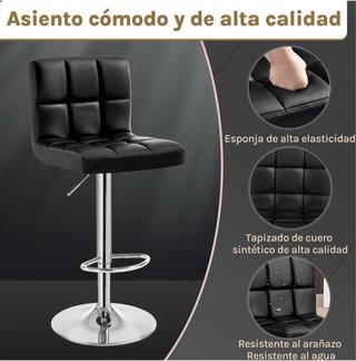 Pack 2 Taburetes Giratorios Negros Regulables