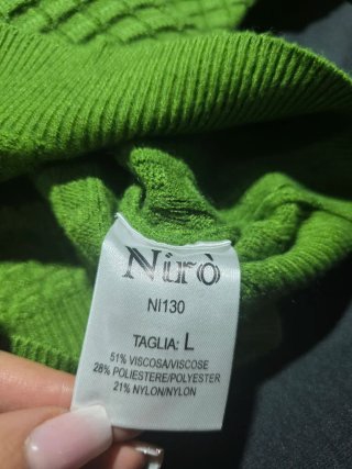 Maglione donna verde lavorato taglia L - nuovo