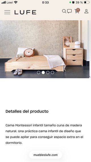 Cama Montessori 120x60 apilable Lufe