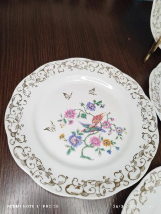 LIMOGES AVE DEL PARAISO PORCELANA POSTRE