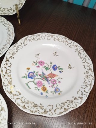 LIMOGES AVE DEL PARAISO PORCELANA POSTRE