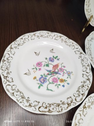 LIMOGES AVE DEL PARAISO PORCELANA POSTRE