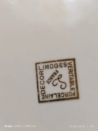 LIMOGES AVE DEL PARAISO PORCELANA POSTRE