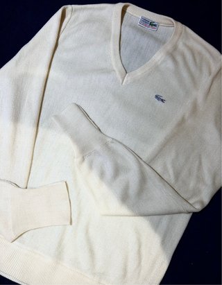 Jersey Lacoste V-Neck Beige