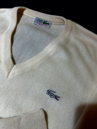 Jersey Lacoste V-Neck Beige
