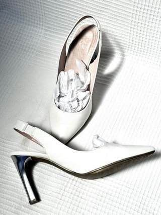 Zapatos Hispanitas Blancos Tacon Slingback