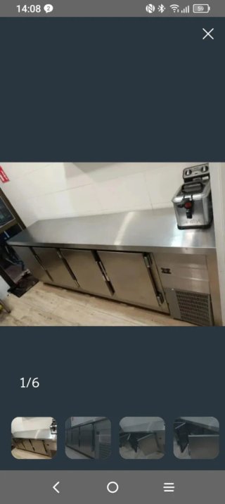 Mesa de trabajo fría acero inoxidable