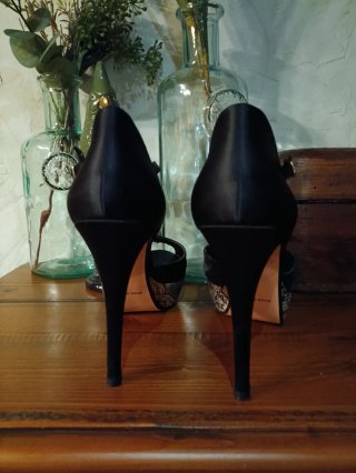 Zapatos de tacón negros y serpiente