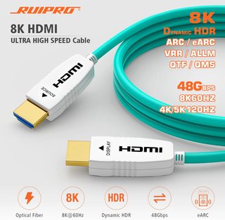 Cavo HDMI 2.1 RUIPRO Fibra Ottica 8K 50M 48Gbps