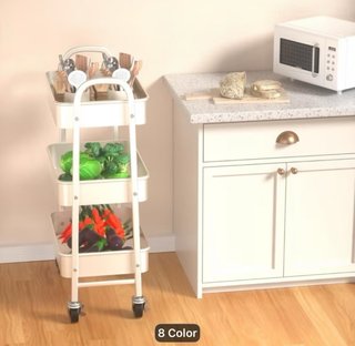 Carrito Almacenamiento 3 Niveles Blanco