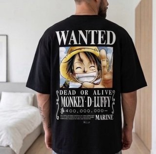 Camiseta One Piece Monkey D. Luffy Negra