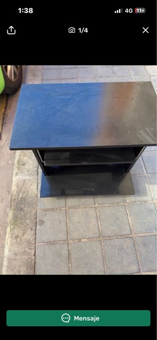 Mesa de centro de madera negra