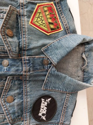 Gilet Jeans Rock Metal Patch
