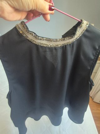 Blusa Fiesta Negra Zara Talla M
