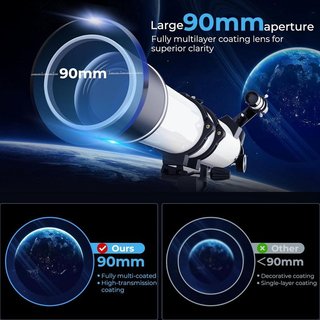 Telescopio refractor 90/900 mm con trípode NUEVO