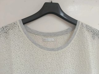 Top indie chic manga corta encaje floral blanco