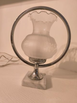 Lámpara Vintage Mesa Cristal y Metal