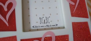 Cornice portafoto glitterata con cuori