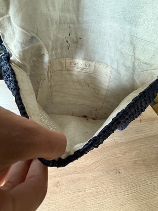 Bolso de mano Mar y Sol de ratán azul marino
