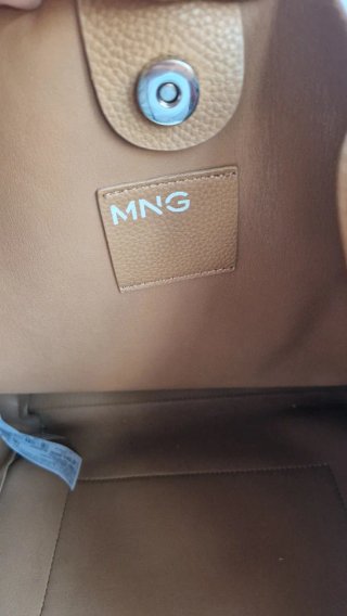 Bolso Mango Beige/Marrón Piel Sintética
