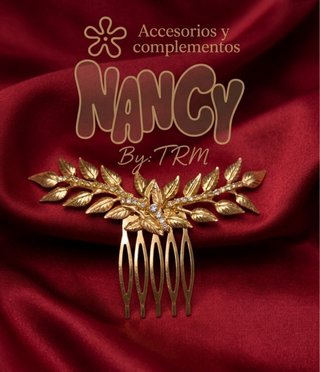 Peineta Laurel Nancy Plata o dorada