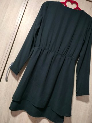 Vestido Pepe Jeans negro gasa cremalleras tachuela